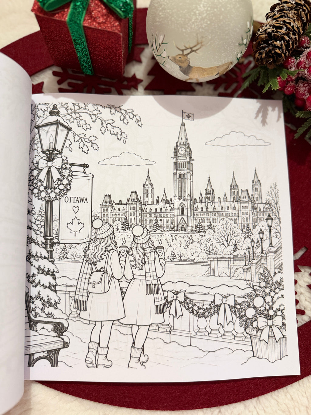 Weihnachten in Kanada – Malbuch für Erwachsene