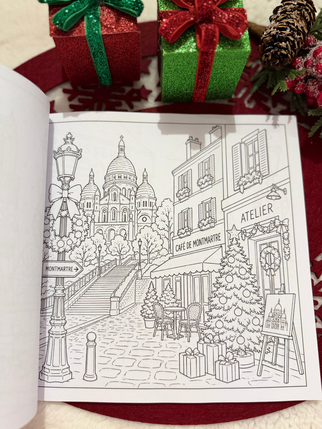 Weihnachtszauber in Paris – Malbuch für Erwachsene und Jugendliche