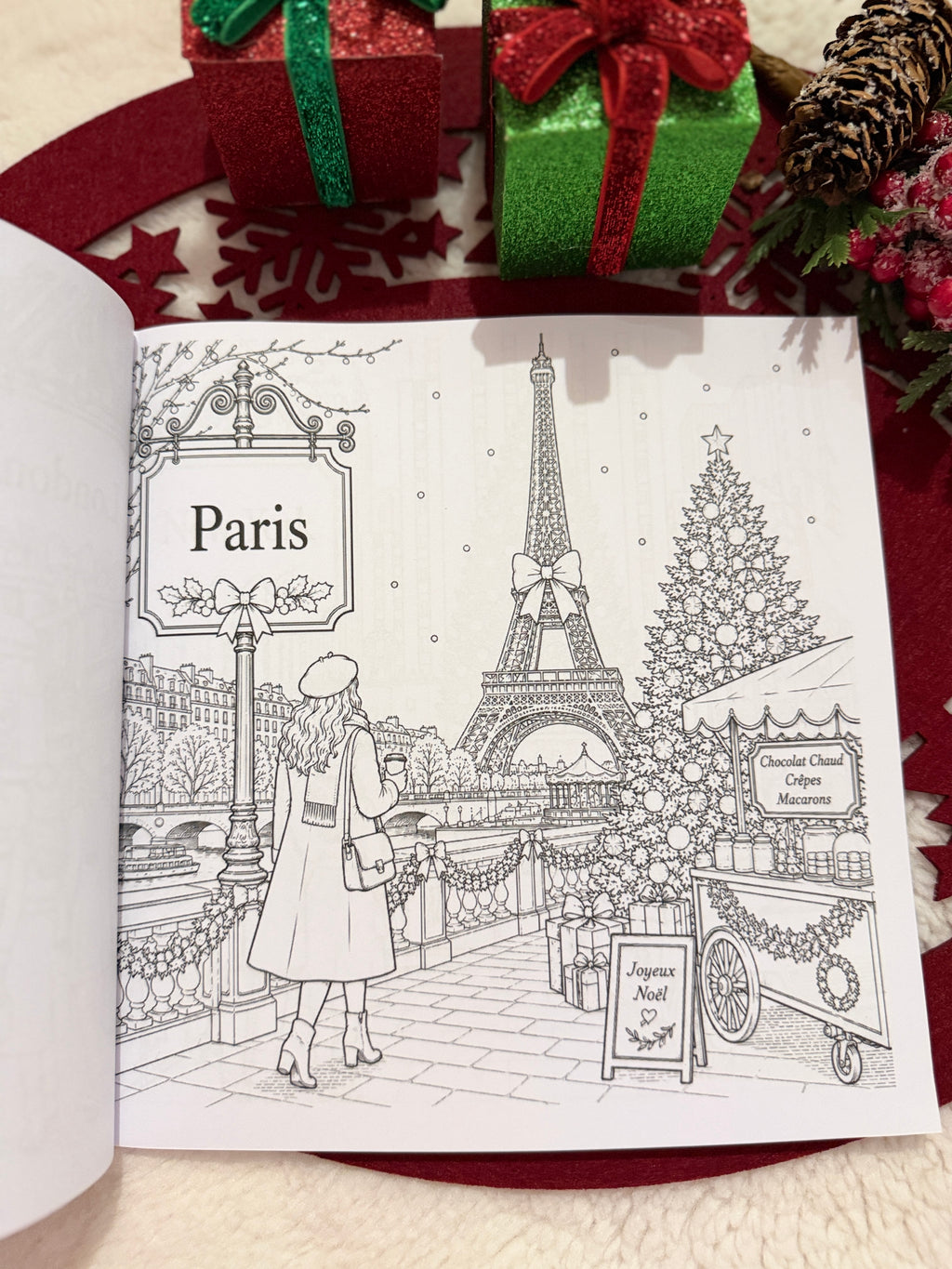 Meine Weihnachtsreise um die Welt – Malbuch für Erwachsene