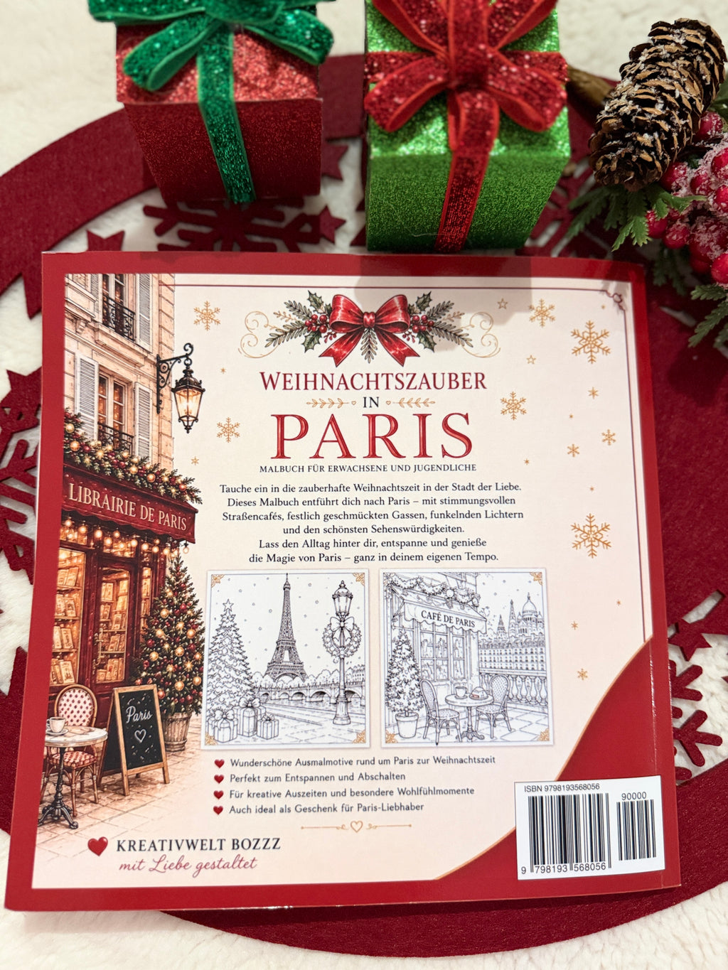 Weihnachtszauber in Paris – Malbuch für Erwachsene und Jugendliche