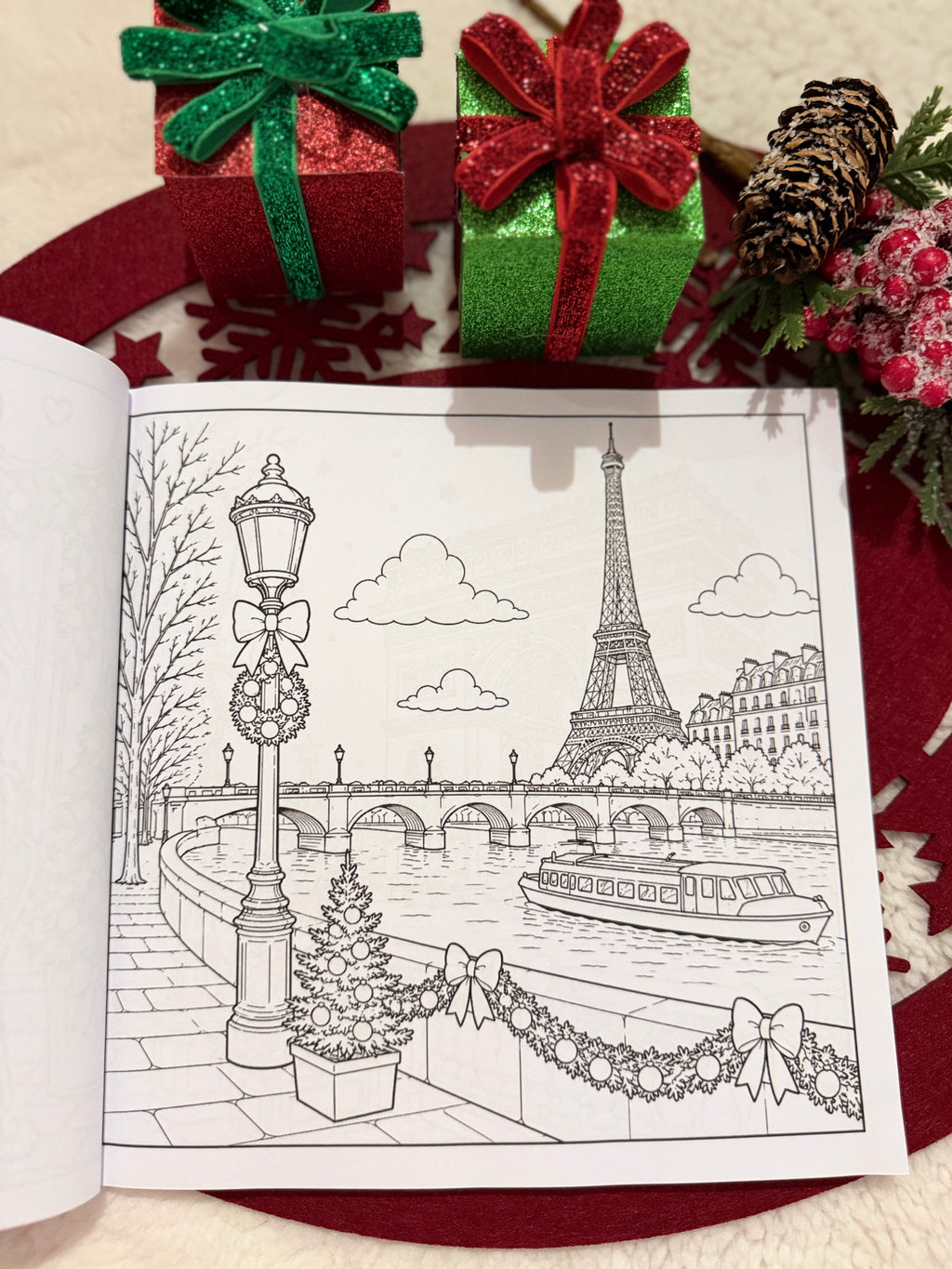 Weihnachtszauber in Paris – Malbuch für Erwachsene und Jugendliche