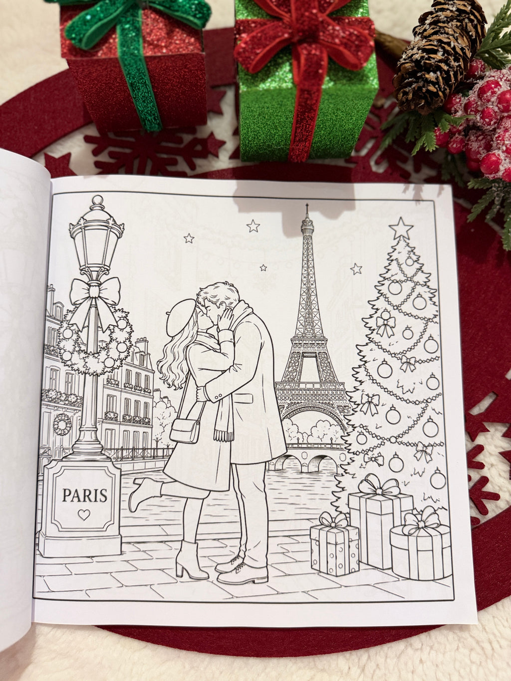 Weihnachtszauber in Paris – Malbuch für Erwachsene und Jugendliche